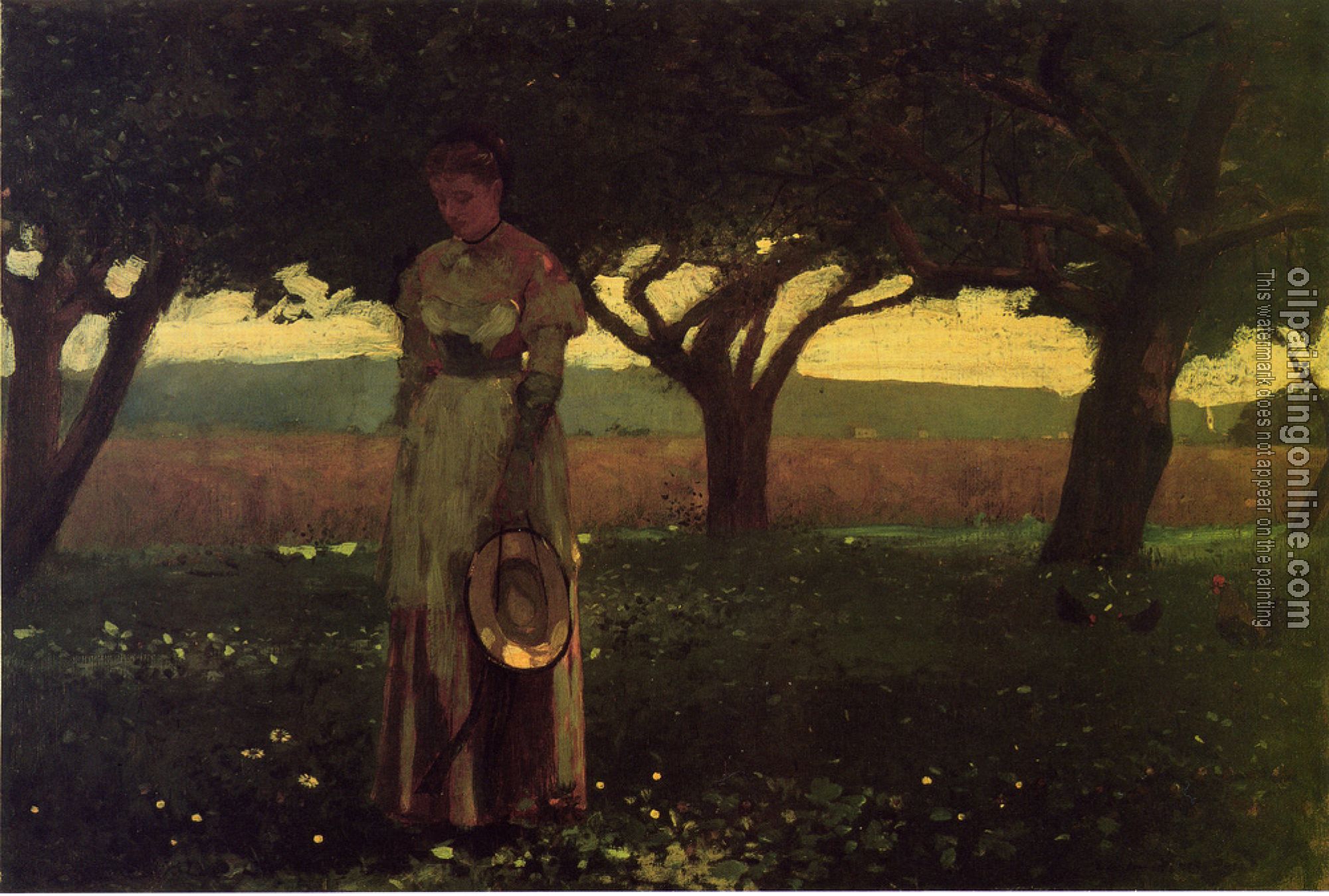 Homer, Winslow - Girl in the Orchard